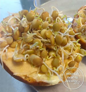 Sprouts on a bagel