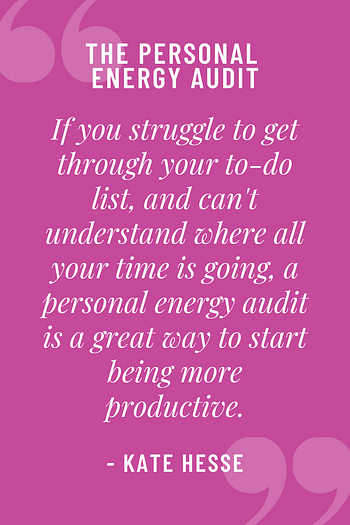 If you struggle to get through your to-do list, and can't understand where all your time is going, a personal energy audit is a great way to start being more productive.