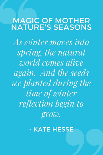 As winter moves into spring, the natural world comes alive again. And the seeds we planted during the time of winter reflection begin to grow.