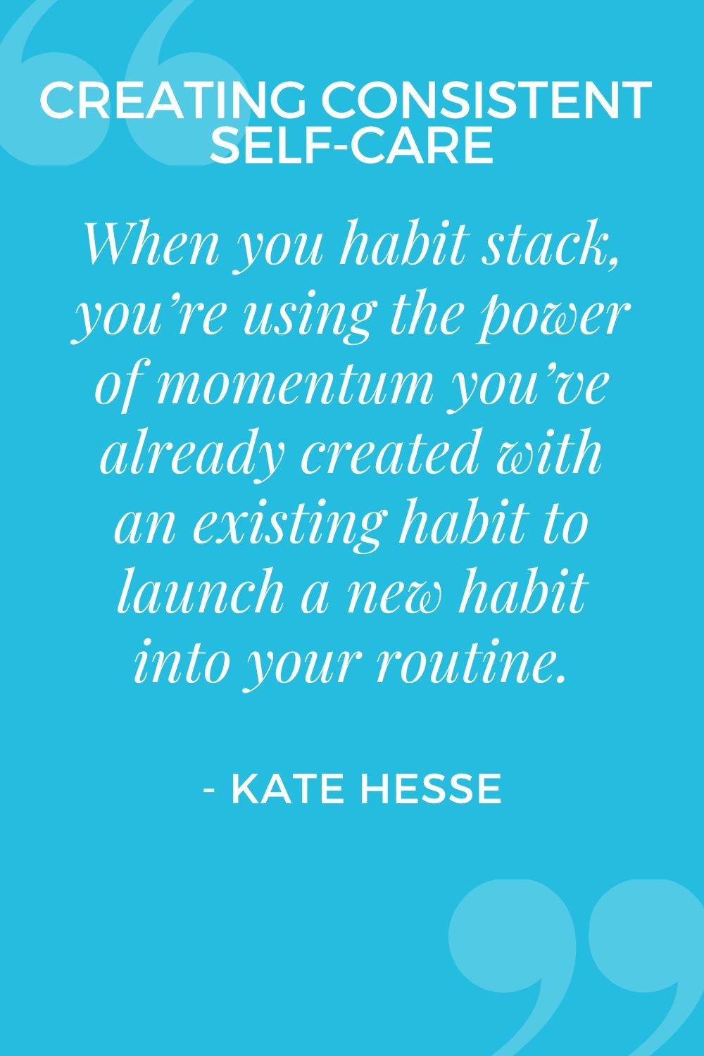 When you habit stack, you're using the power of momentum you've already created with an existing habit to launch a new habit into your routine.