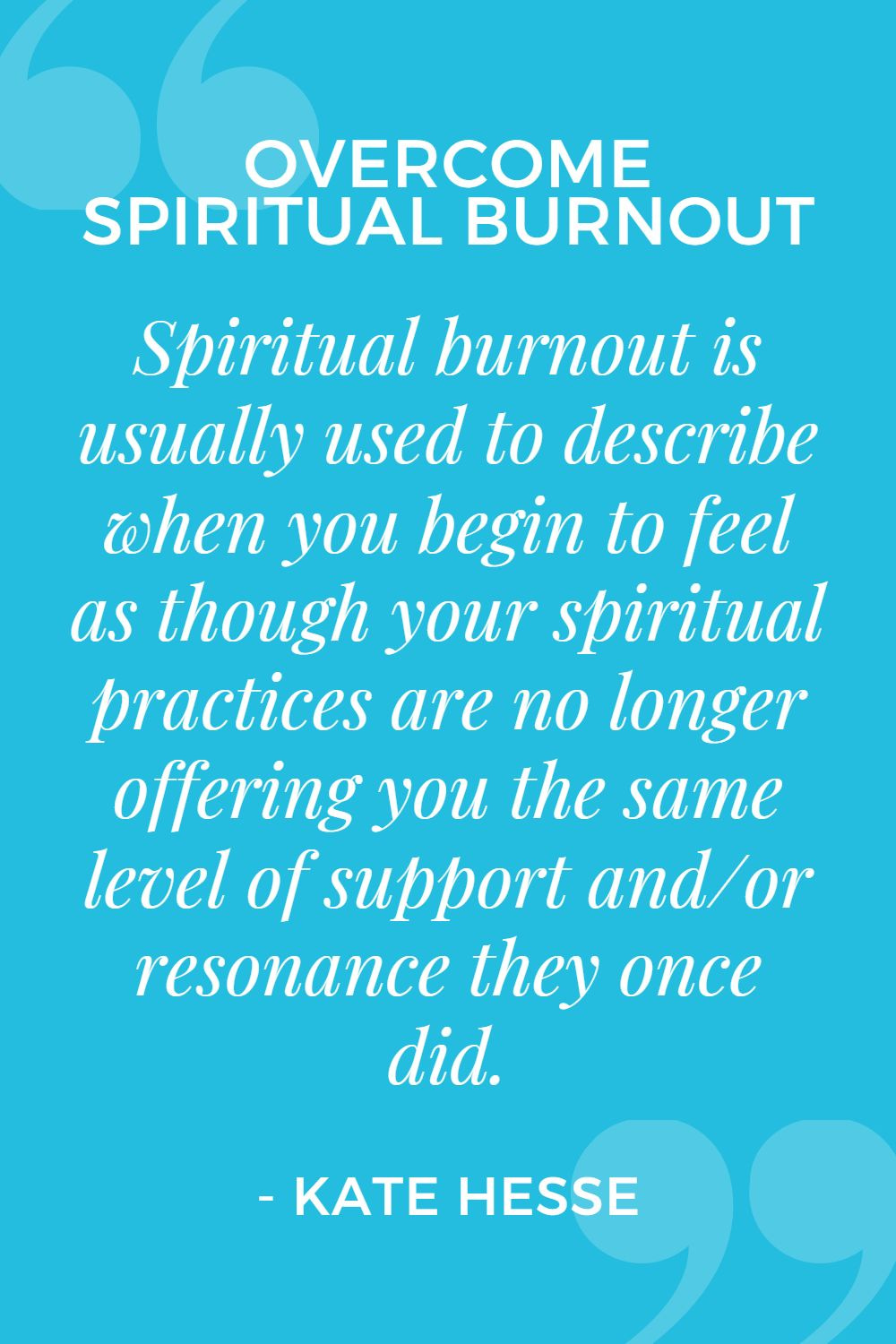 Spiritual burnout is usually used to describe when you begin to feel as though your spiritual practices are no longer offering you the same level of support and/or resonance they once did.